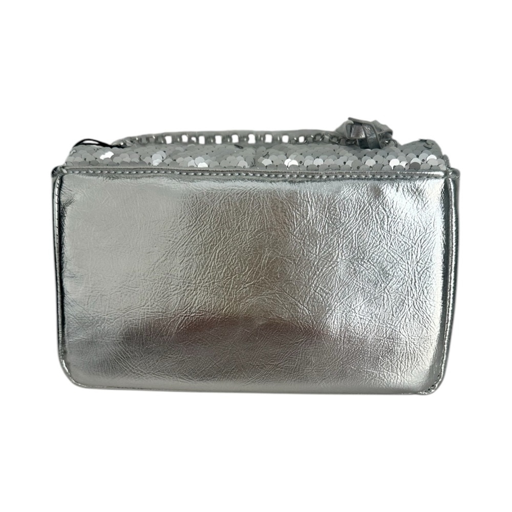 Nicole Miller Silver Mermaid Sequin Chain Strap Crossbody Small Bag Purse NWT - Picture 3 of 7
